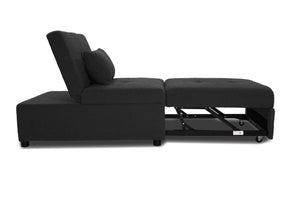 English Elm Contemporary Black Sherpa Sleeper Sofa Chair with Tufted Seat, Pull-Out Bed, Pillow Included, Armless B011P367881