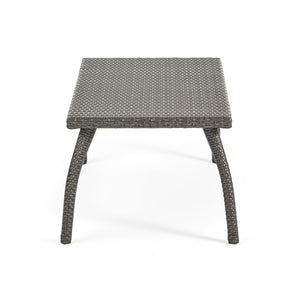 English Elm Christopher Knight Home® - HONOLULU Stylish 4PC PE Wicker Patio Set with Durable Iron Frame, Waterproof Cushions, Compact Lounge Grey 52917.00IRNGRY