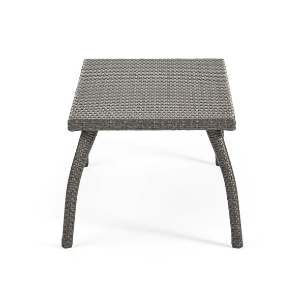 English Elm Christopher Knight Home® - HONOLULU Stylish 4PC PE Wicker Patio Set with Durable Iron Frame, Waterproof Cushions, Compact Lounge Grey 52917.00IRNGRY