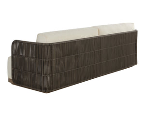 Sunpan Ravenna Sofa - Stylish Outdoor Comfort with Durable Teak Wood Frame & Eco-Friendly Fabric Design