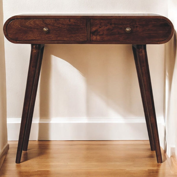 English Elm Solid Mango Wood Open Shelf Coffee Table Nordic Tapered Legs Warm Grain Living Room B182P279217