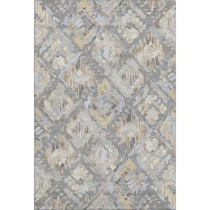 HomeRoots 5' X 8' Machine-Washable Geometric Area Rug in Gray, Beige & Tan - Durable, Stain-Resistant, UV-Protected 693014