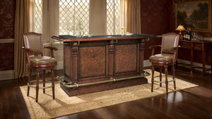 Hekman Furniture 693027 Cheers Bar - Stylish Hampton Cherry Finish, Black Sparkle Granite Top, Wine Storage & More! Hampton Cherry Cheers Bar 693027