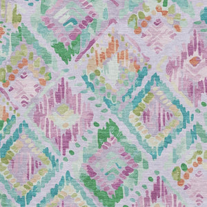 HomeRoots 10' Geometric Lavender, Teal & Orange Washable Area Rug with UV Protection - Perfect for High Traffic Spaces! 693030