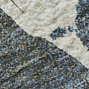 HomeRoots 5' Abstract Beige, Blue & Ivory Washable Area Rug with UV Protection – Soft, Durable & Stylish Decor 693032
