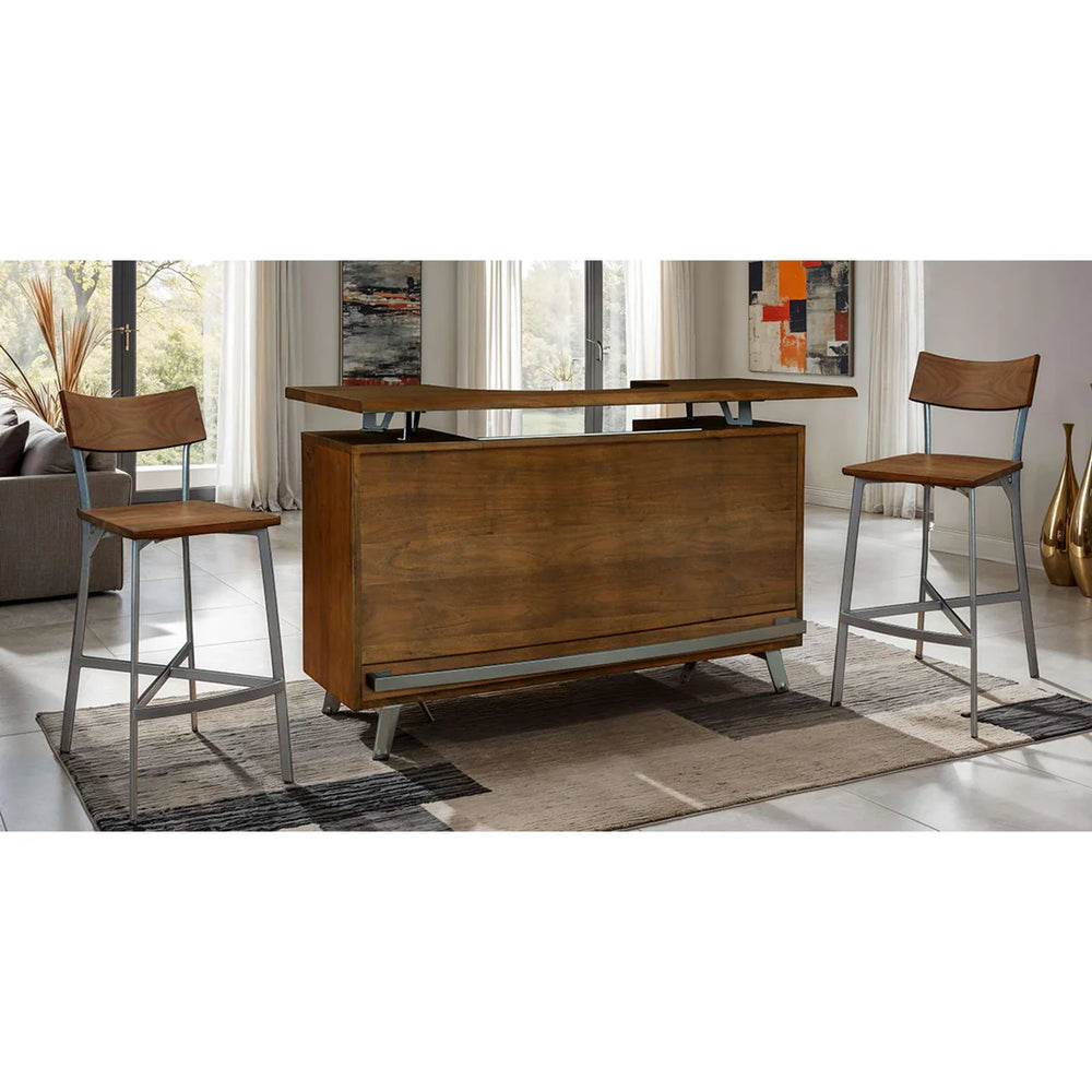 Hekman Furniture 693045 Cosmopolitan Bar: Rustic Acacia Wood With Marble Top, Wine Storage & Metal Accents For Home  Cosmopolitan Bar 693045