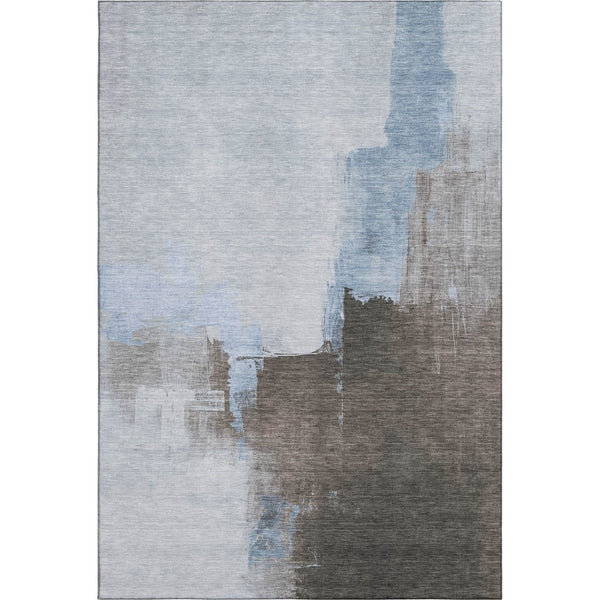HomeRoots 9' X 12' Sky Blue Abstract Area Rug - Washable, Stain-Resistant, UV Protected for High-Traffic Spaces 693059
