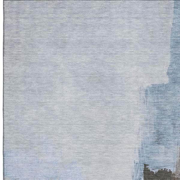 HomeRoots 9' X 12' Sky Blue Abstract Area Rug - Washable, Stain-Resistant, UV Protected for High-Traffic Spaces 693059