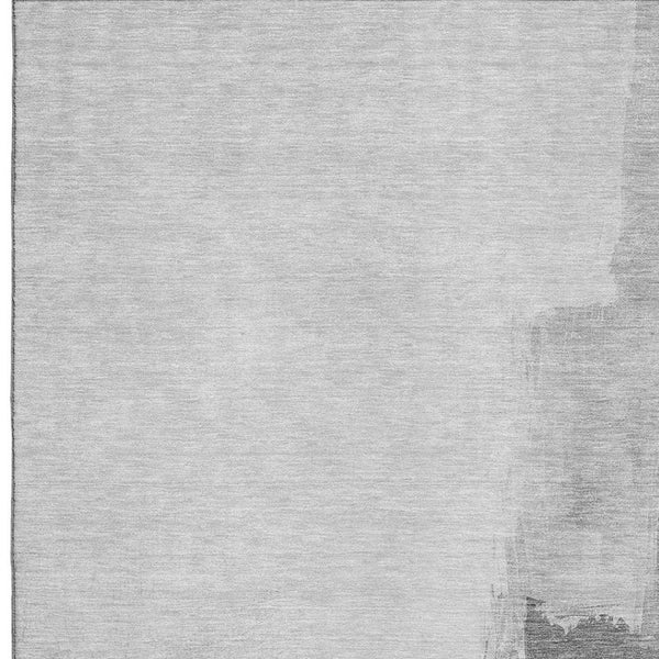 HomeRoots 5' X 8' Stylish Silver Gray and Charcoal Abstract Washable Area Rug with UV Protection & Non-Slip Backing 693062