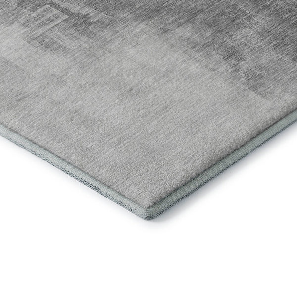 HomeRoots 9' X 12' Silver Gray Charcoal Abstract Area Rug - Washable, UV Protected, Durable for High Traffic Spaces 693065