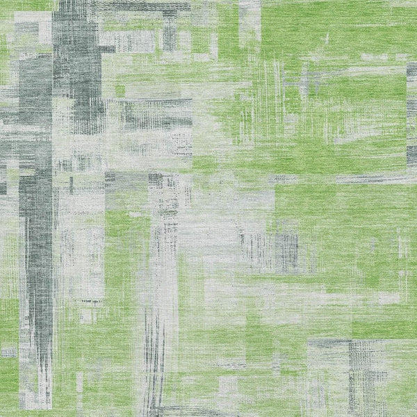 HomeRoots 10' X 14' Stylish Artichoke Green Abstract Washable Area Rug with UV Protection for Busy Homes 693072