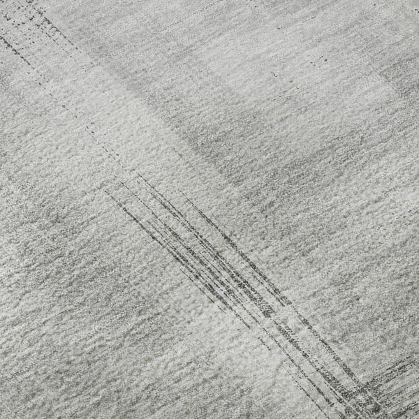 HomeRoots 9' X 12' Gray Silver & Charcoal Abstract Area Rug - Durable, Washable, UV-Protected for Modern Spaces 693077