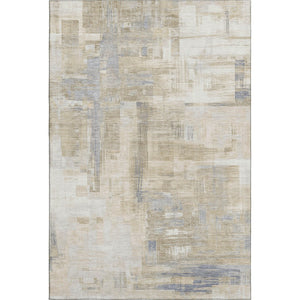 HomeRoots 8' Modern Abstract Ivory Beige and Gray Washable Area Rug with UV Protection for Busy Homes 693082