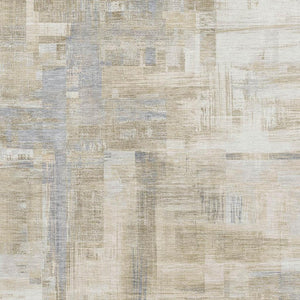 HomeRoots 9' X 12' Washable Ivory Beige Gray Abstract Area Rug with UV Protection for High-Traffic Spaces 693083