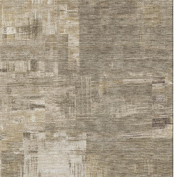 HomeRoots 5' X 8' Elegant Coffee Beige & Ivory Abstract Area Rug - Washable, UV Protected, Durable & Stylish! 693086