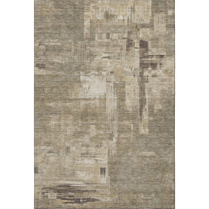 HomeRoots 8' Coffee Beige and Ivory Abstract Area Rug - Washable, UV Protected, Stain Resistant for High-Traffic Areas 693088