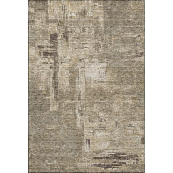 HomeRoots 9' X 12' Coffee Beige & Ivory Abstract Area Rug – Washable, Durable, Stain Resistant with UV Protection 693089