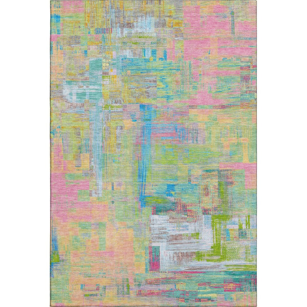 HomeRoots 9' X 12' Colorful Abstract Washable Area Rug – UV Protection, Stain-Resistant, Perfect for Homes 693095