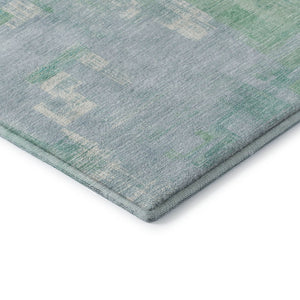 HomeRoots 5' X 8' Washable Sky Blue Ivory Teal Abstract Area Rug with UV Protection & Non-Slip Backing 693098