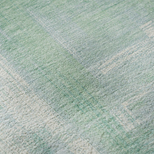 HomeRoots 8' X 8' Stylish Sky Blue and Teal Abstract Washable Rug with UV Protection for Modern Spaces 693099