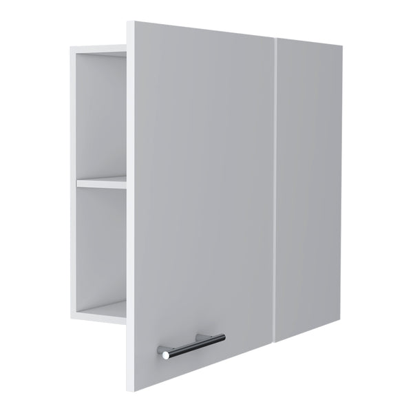 English Elm So- So- Hi Wall Cabinet Melamine One Door White - Compact 2-Shelf Wall-Mounted Kitchen Organizer B128P237140