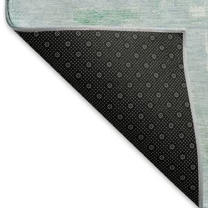 HomeRoots 9' X 12' Contemporary Sky Blue, Ivory & Teal Abstract Area Rug – Washable & UV Protected for Durability 693101