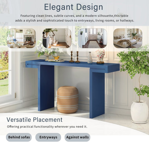 English Elm U-style 60 Inch Geometric Console Table Painted Mdf Foyer Entryway Living Room N711P303209V