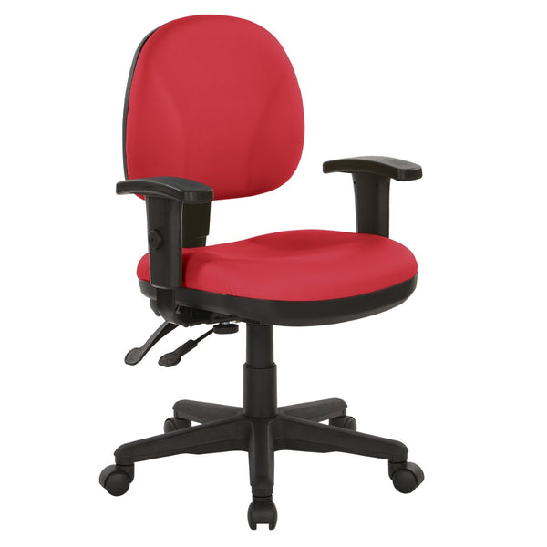 OSP Home Furnishings Sculptured Ergonomic Office Chair with Lumbar Support and Greenguard Certified Padding Lipstick 8180-R100