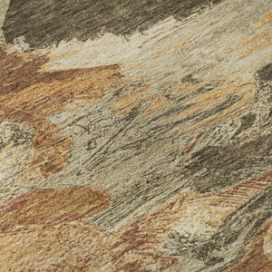 HomeRoots 5' X 8' Stylish Copper Gray & Taupe Abstract Area Rug – Washable, UV Protected, Durable Design! 693110