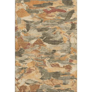 HomeRoots 9' X 12' Stylish Copper Gray & Taupe Abstract Washable Area Rug with UV Protection for Homes 693113