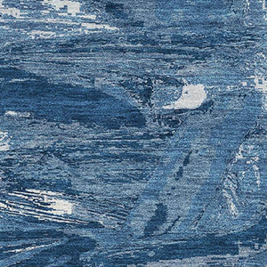 HomeRoots 9' X 12' Navy Blue & Ivory Abstract Area Rug - Washable, UV-Protected, Durable & Stylish Design 693137
