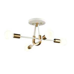 Sabine 20'' Wide 4-Light Semi Flush Mount - Textured White with Brushed Gold 69314/4 Elk Lighting