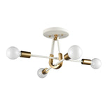 Sabine 20'' Wide 4-Light Semi Flush Mount - Textured White with Brushed Gold 69314/4 Elk Lighting