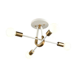 Sabine 20'' Wide 4-Light Semi Flush Mount - Textured White with Brushed Gold 69314/4 Elk Lighting