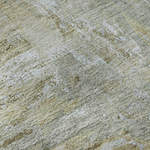 HomeRoots 5' X 8' Khaki And Silver Abstract Washable Area Rug – Durable, Stain Resistant & UV Protected Design 693146