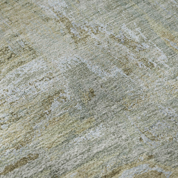 HomeRoots 5' X 8' Khaki And Silver Abstract Washable Area Rug – Durable, Stain Resistant & UV Protected Design 693146