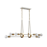 Sabine 42'' Wide 6-Light Linear Chandelier - Textured White with Brushed Gold 69315/6 Elk Lighting