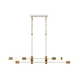 Sabine 42'' Wide 6-Light Linear Chandelier - Textured White with Brushed Gold 69315/6 Elk Lighting