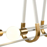 Sabine 42'' Wide 6-Light Linear Chandelier - Textured White with Brushed Gold 69315/6 Elk Lighting