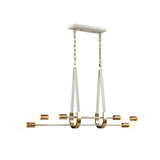 Sabine 42'' Wide 6-Light Linear Chandelier - Textured White with Brushed Gold 69315/6 Elk Lighting