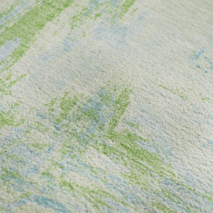 HomeRoots 8' Mint Green & Blue Abstract Area Rug – Durable, Washable, UV-Protected for Stylish Spaces! 693154