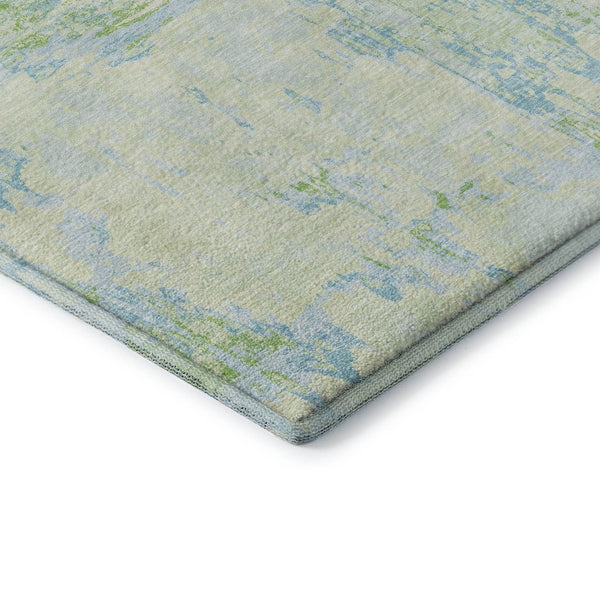 HomeRoots 10' Mint Green & Blue Abstract Washable Area Rug - UV Protected, Durable, Perfect for High-Traffic Spaces 693156