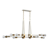 Sabine 58'' Wide 10-Light Linear Chandelier - Textured White with Brushed Gold 69316/10 Elk Lighting