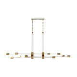 Sabine 58'' Wide 10-Light Linear Chandelier - Textured White with Brushed Gold 69316/10 Elk Lighting