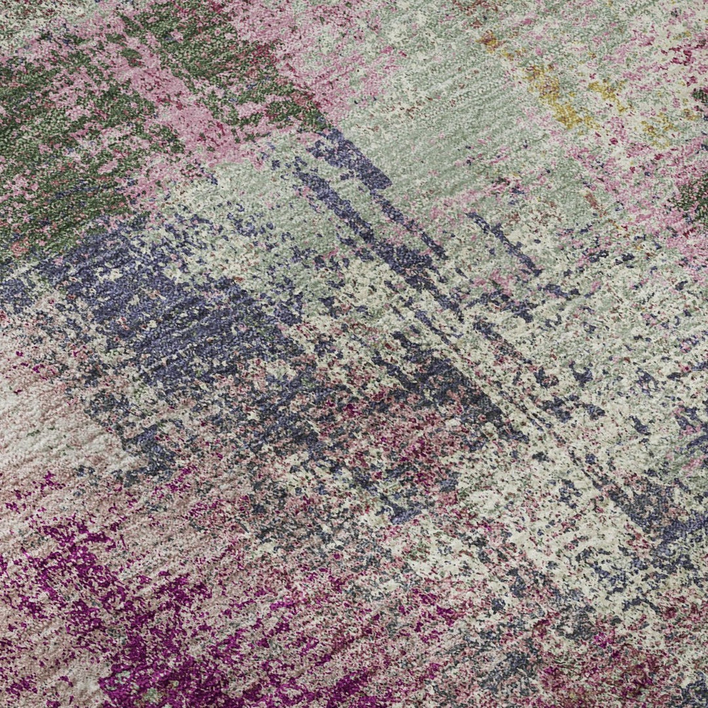 HomeRoots 8' Blush Purple & Gray Abstract Area Rug – Washable, UV Protected, Stylish & Durable for Any Space 693166
