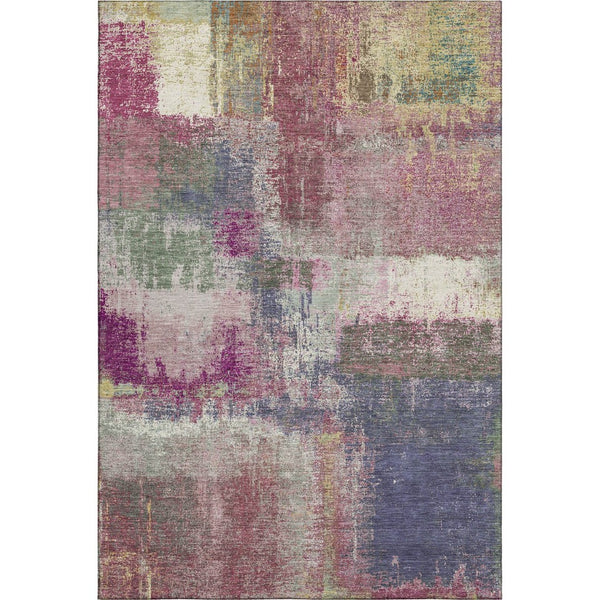 HomeRoots 9' X 12' Blush Purple & Gray Abstract Washable Area Rug - UV Protected, Stylish & Durable Design 693167