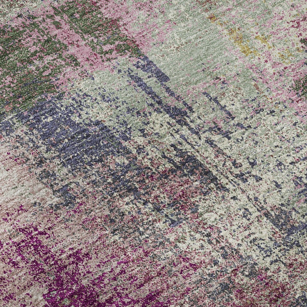 HomeRoots 9' X 12' Blush Purple & Gray Abstract Washable Area Rug - UV Protected, Stylish & Durable Design 693167