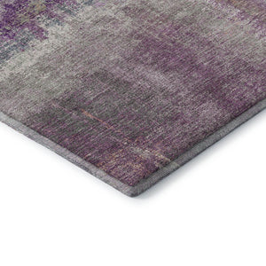 HomeRoots 8' X 8' Modern Abstract Round Rug in Lavender Blue & Ivory - Washable, UV-Protected & Durable Design 693183