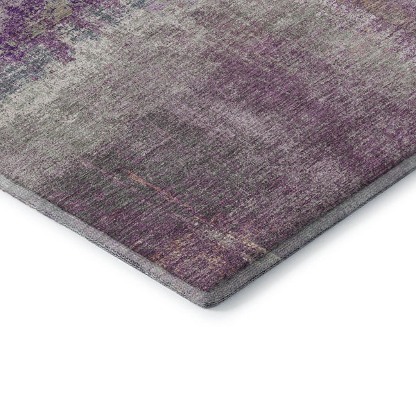 HomeRoots 8' Abstract Lavender Blue & Ivory Washable Area Rug with Non-Slip Backing & UV Protection 693184