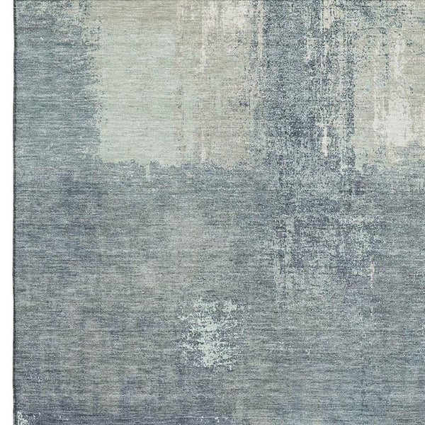 HomeRoots 5' X 8' Sage Ivory and Blue Abstract Area Rug – Durable, Washable, UV-Protected for Everyday Life 693188